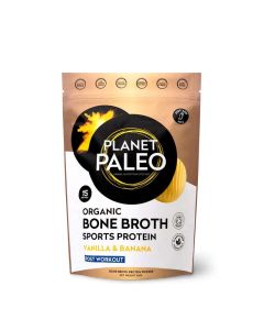 Organic Bone Broth Sports Protein Vanilla & Banana 240gr Planet Paleo